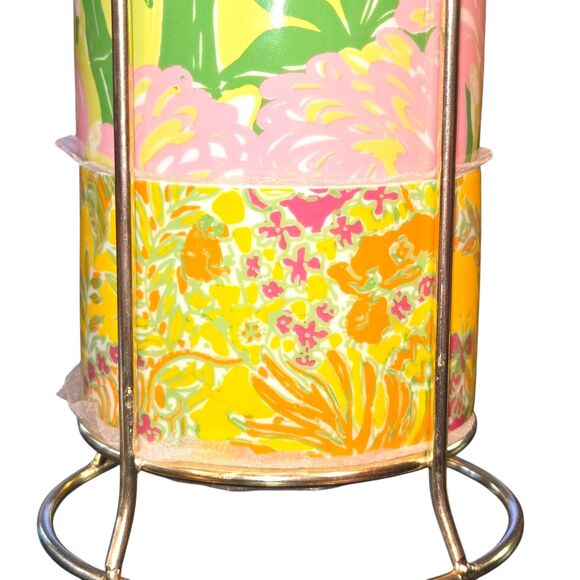 Lilly Pulitzer X Target Four Colorful Stacking Espresso Coffee Cups W/ Caddy NWT - Picture 8 of 16